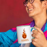 Ashes Flaming Ember Design Mug with Color Handle, Celebrating The Iconic Australia vs England Cricket Rivalry in a Bold