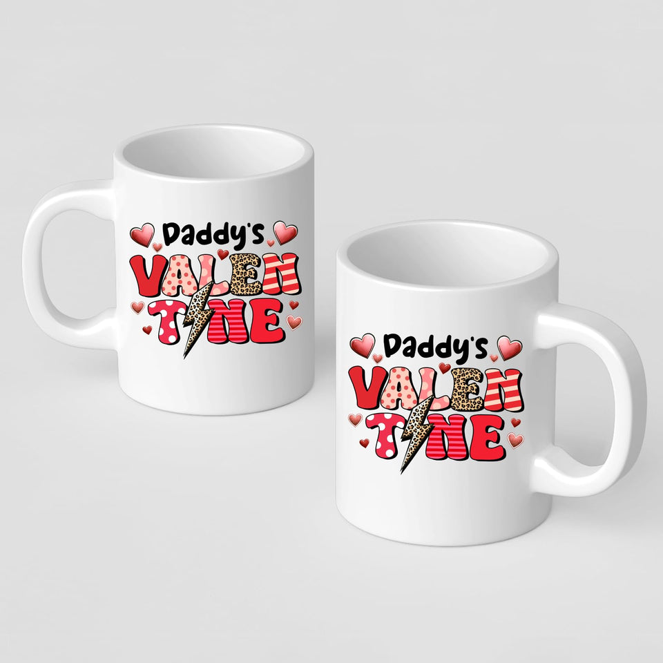 Front and back of the Daddy’s Valentine mug