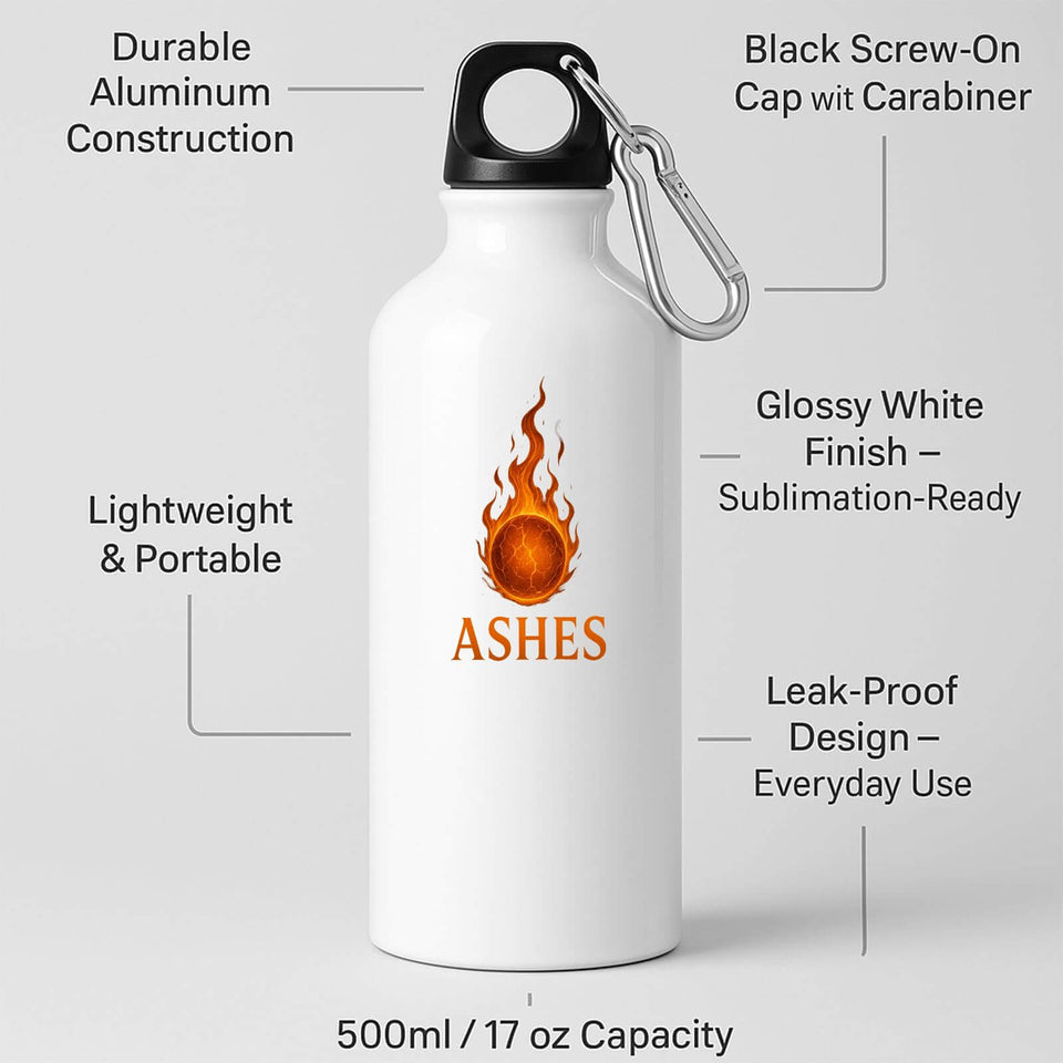 Excudo Trade LTD ASHES Flaming Ember Sports Bottle with Carabiner, inspired by the iconic Australia vs England rivalry lightweight durable for daily use