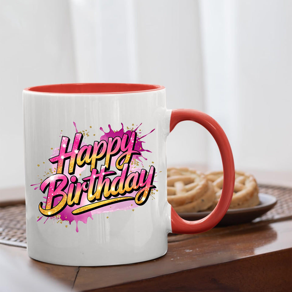 Happy Birthday Colour Mug – Fun & Colorful Gift Cup for Husband, Wife, Parents, Friends & Couples