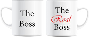 Funny Mr & Mrs Wedding Love Mug Gift Set, Set of 2 Mugs The Boss & Real Boss