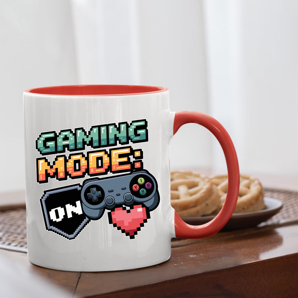 Gaming Mode ON Mug – Retro Controller Coffee Cup for Gamers, Geeks & Streamers