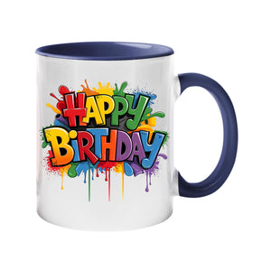 Best Happy Birthday Colour Handle Mug – Funny Colourful Gift for Dad, Mum, Kids, Friends, or Tea Lovers