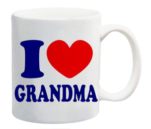 I Love Heart Grandma Mug Gift Present Family