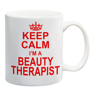 Keep Calm I'm A Beauty Therapist Red Mug Gift Present Beauty
