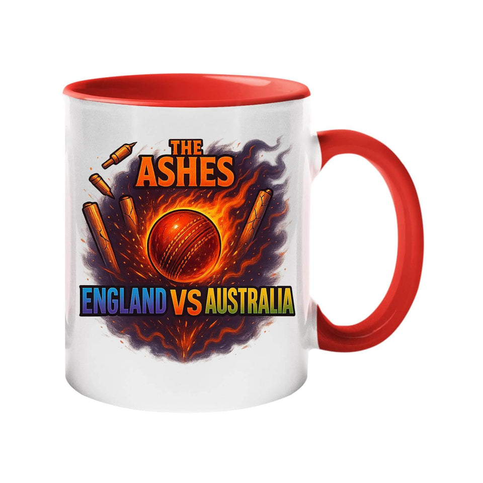 Excudo Trade LTD The Ashes Cricket England Vs Australia Sports Rivalry Color Handle Inside Mug Match Ceramic Cup Gift for Fans & Players Daily Use