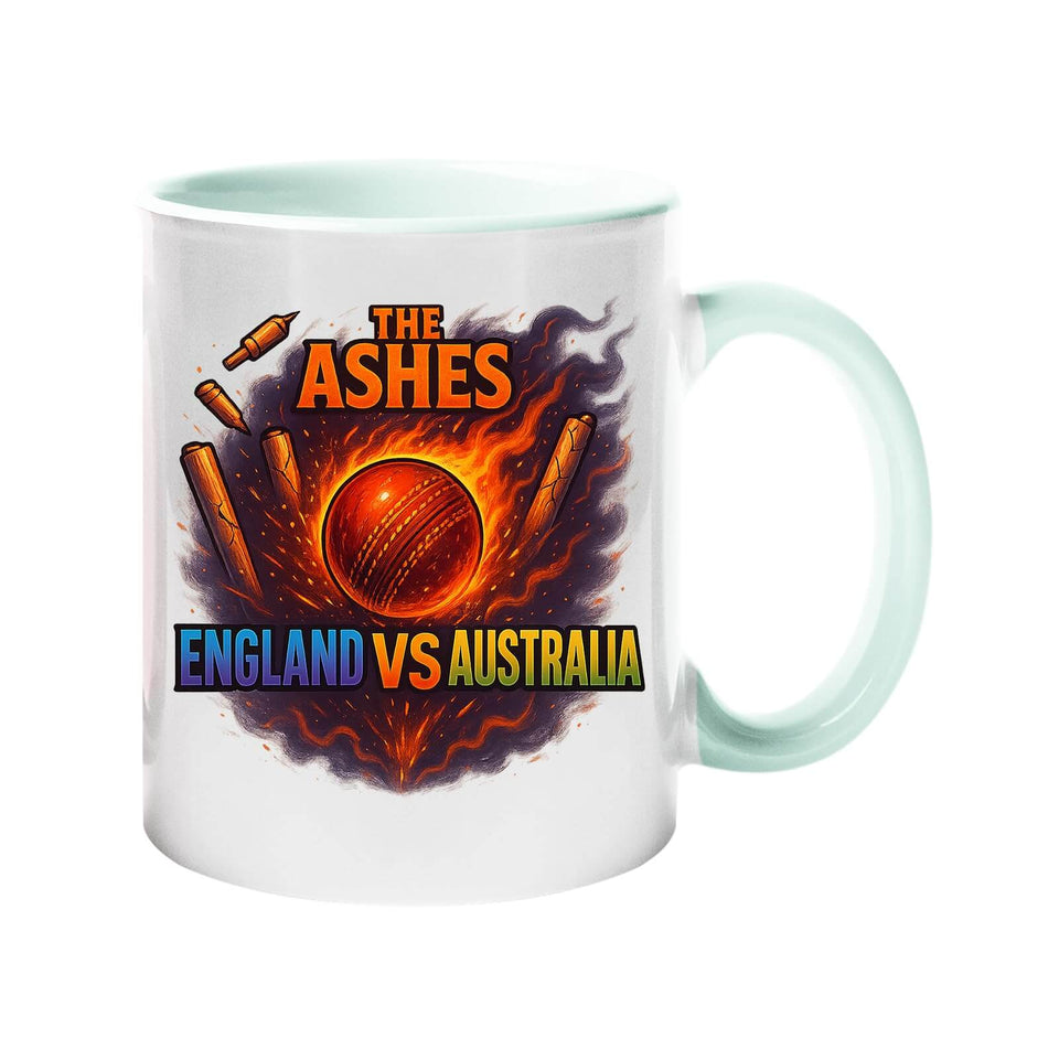Excudo Trade LTD The Ashes Cricket England Vs Australia Sports Rivalry Color Handle Inside Mug Match Ceramic Cup Gift for Fans & Players Daily Use