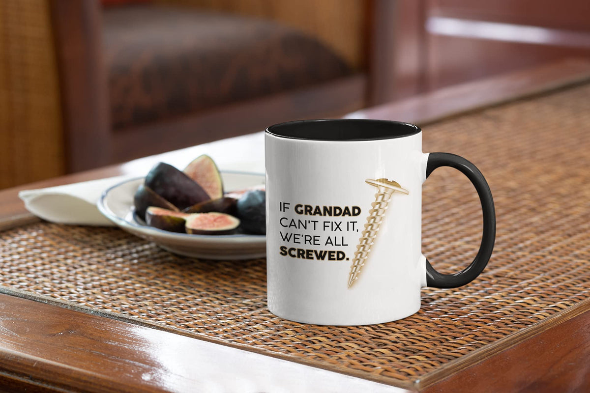 Grandad mug on a woven table mat