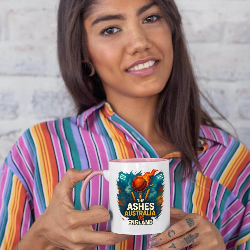 Excudo Trade LTD The Ashes Cricket Australia vs England Sports Rivalry Color Handle Inside Mug Match Ceramic Cup Gift for Fans & Players Daily Use