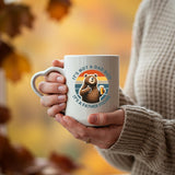 Hands holding the Dad Bod bear heart-handle mug