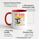 Colour handle mug with labels for 11oz size, glossy finish and easy-grip handle