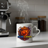 Excudo Trade LTD The Ashes Burning Ball England Vs Australia Rivalry Cricket Heart-Shaped Handle Mug Fiery Design Gift Fans Couples Coffee Cup Home Decor Couples