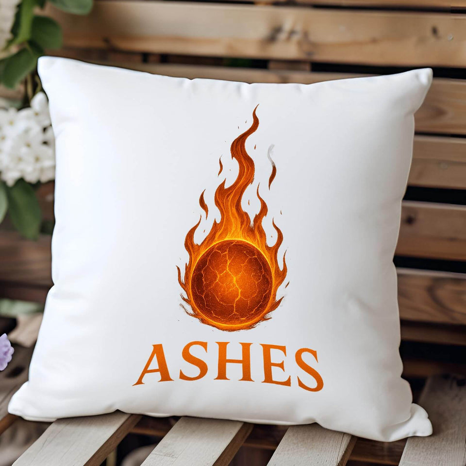 Excudo Trade LTD Ashes Inspired Cricket Cushion Cover – Fiery Cricket Ball Design, 18x18 Sublimation Pillow Case – England vs Australia Rivalry Gift for Fans