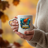 Excudo Trade LTD The Ashes Burning Ball Australia vs England Rivalry Cricket Heart-Shaped Handle Mug Fiery Design Gift Fans Couples Coffee Cup Home Decor Couples