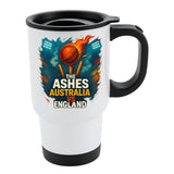 Excudo Trade LTD The Ashes Cricket Australia vs England Fiery Sports Rivalry Travel Mug Outdoor Office Leakproof Hot & Cold Drink Tumbler Insulated Portable
