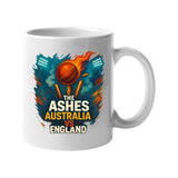 Excudo Trade LTD The Ashes Mug Cricket Australia vs England Fiery Match Design White Ceramic Coffee Cup for Fans Gift Sports Lovers Hot & Cold Drinks Home Office