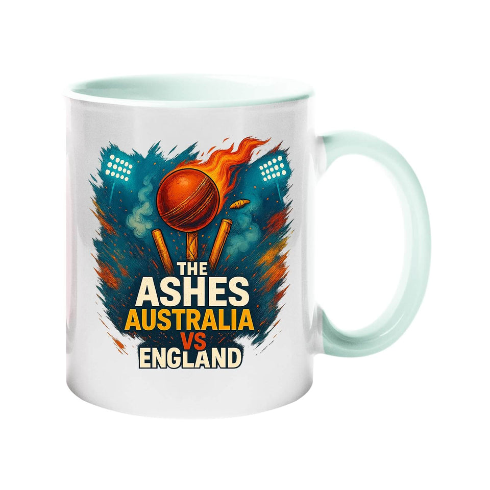Excudo Trade LTD The Ashes Cricket Australia vs England Sports Rivalry Color Handle Inside Mug Match Ceramic Cup Gift for Fans & Players Daily Use