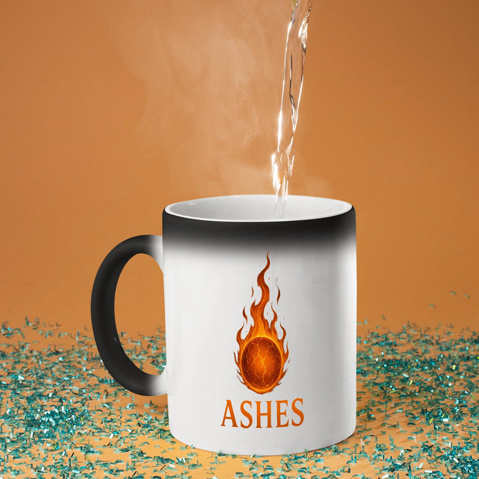 Excudo Trade LTD Ashes-Inspired Heat Change Mug – Fiery Flame Ball Design Reveals When Hot, Gift for Fans of The Iconic England vs Australia Cricket Rivalry