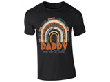 Daddy Rainbow T-Shirt for Fathers Day Positive Words Fun Wise Strong Caring Encouraging Patient Loving Protecting Heart