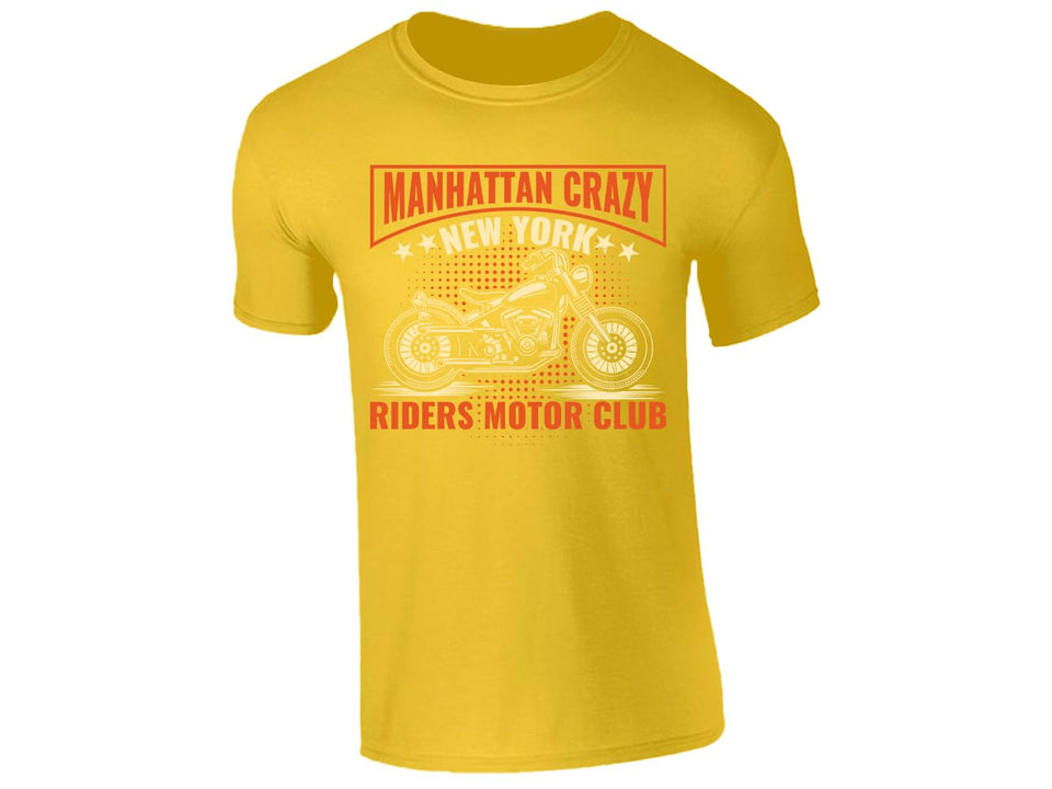 Manhattan Inspired Design Mens Motorcycle T-Shirt NYC Rider Graphic Tee for Biker Fans Cool Casual Shirt for Bike Enthusiasts