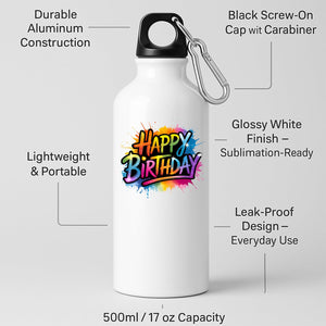 Happy Birthday Water Bottle Gift for Him or Her Leakproof Reuseable Sports Fun Hydration Birthday Present for Friends Kids Boyfriend Gym Mom Dad Drink Outsider Tour