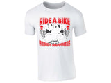 Brings Happiness T-Shirt Mens Winged Motorcycle Skull Graphic Biker Enthusiasts Ride a Bike Cool Rider Shirt Party Wear Style