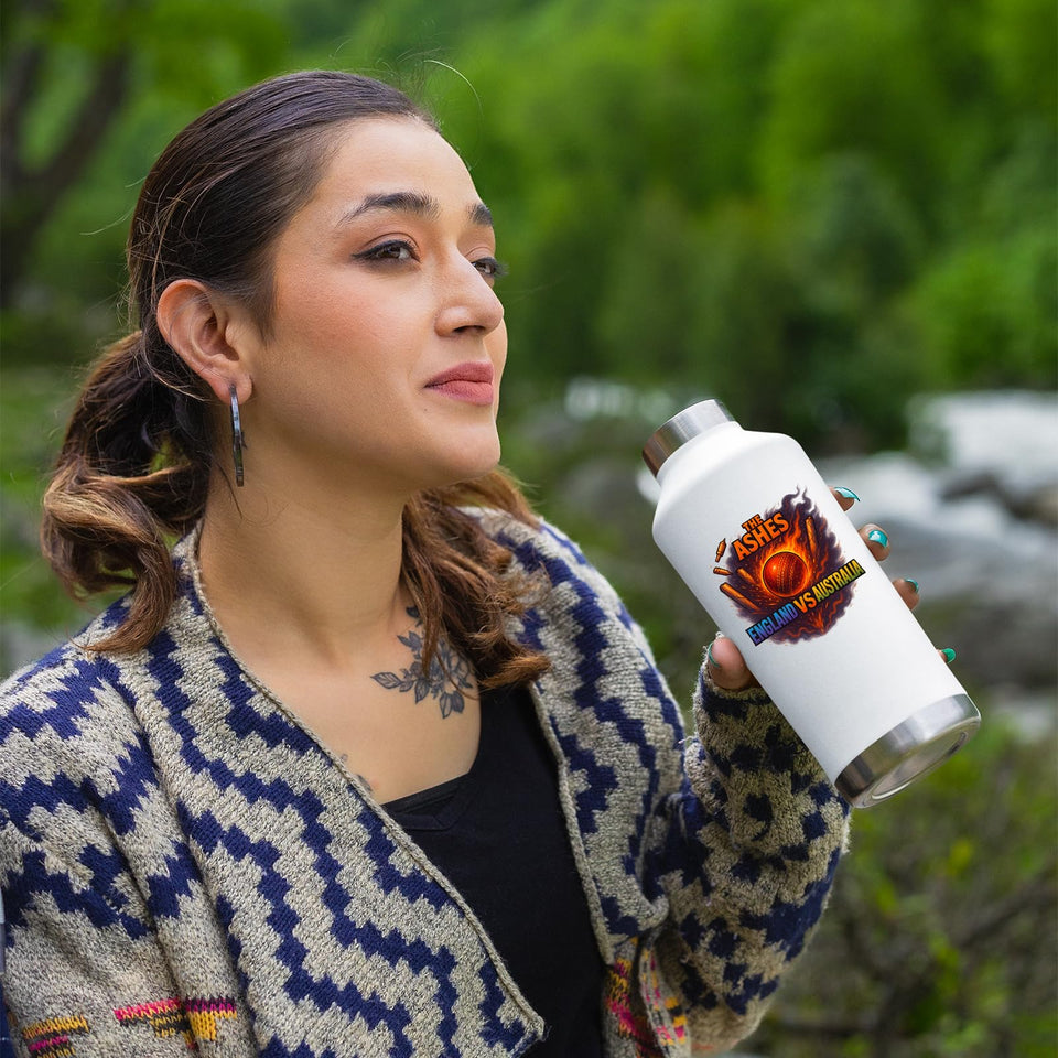 Excudo Trade LTD The Ashes Cricket England Vs Australia Fiery Sports Rivalry Leakproof Stainless Steel Water Bottle hot Cold Drinks Fan Gift Gym Travel Portable Easy Use