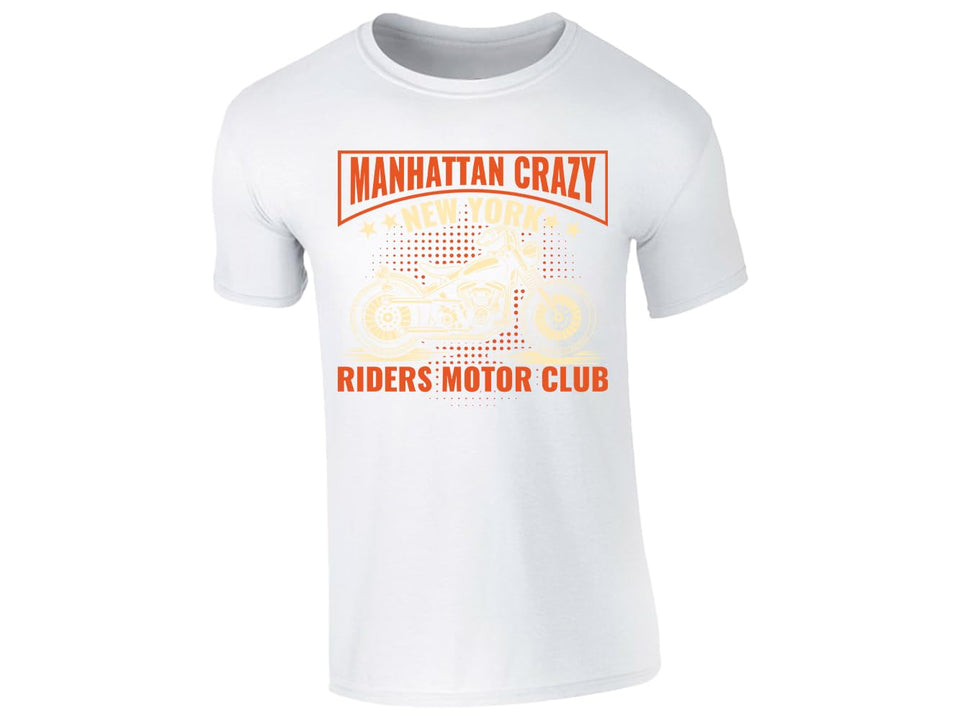 Manhattan Inspired Design Mens Motorcycle T-Shirt NYC Rider Graphic Tee for Biker Fans Cool Casual Shirt for Bike Enthusiasts