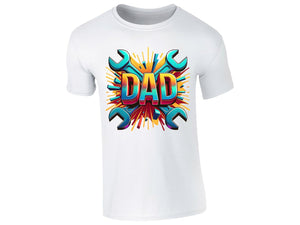 DAD Mechanic T-Shirt Fathers Day Celebration Life Wrench Garage Legendary Fixes Everything Lover Birthday Gift Party Style Soft