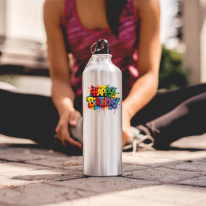 Happy Birthday Water Bottle Colourful Reusebale Fun Surprise Gift Present Birthday for Him Her or Kids Drink for School Travel Gym or outsider Office Easy to Use Lightweight