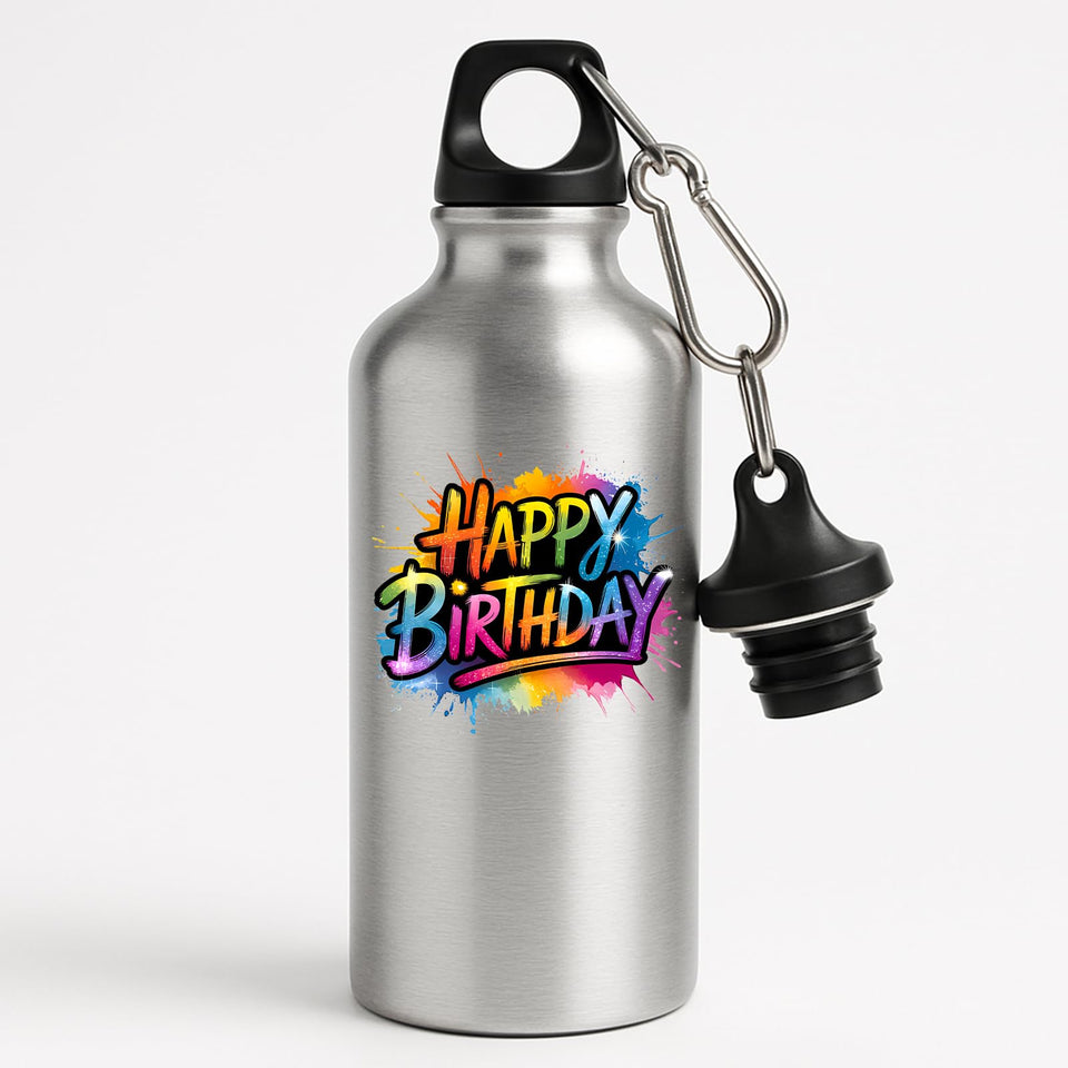 Happy Birthday Water Bottle Gift for Him or Her Leakproof Reuseable Sports Fun Hydration Birthday Present for Friends Kids Boyfriend Gym Mom Dad Drink Outsider Tour