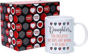 Daughter Gifts from Mum Daughter Birthday Gifts - Graduation Christmas Gifts for Daughter, 350ml Ceramic Coffee Mug Special Daughter Gifts for Girls