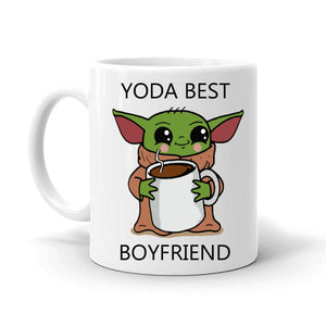 mickey prints Boyfriend or Husband Gift Baby Yoda Best Boyfriend Coffee Mug Funny Gift Free Pouch