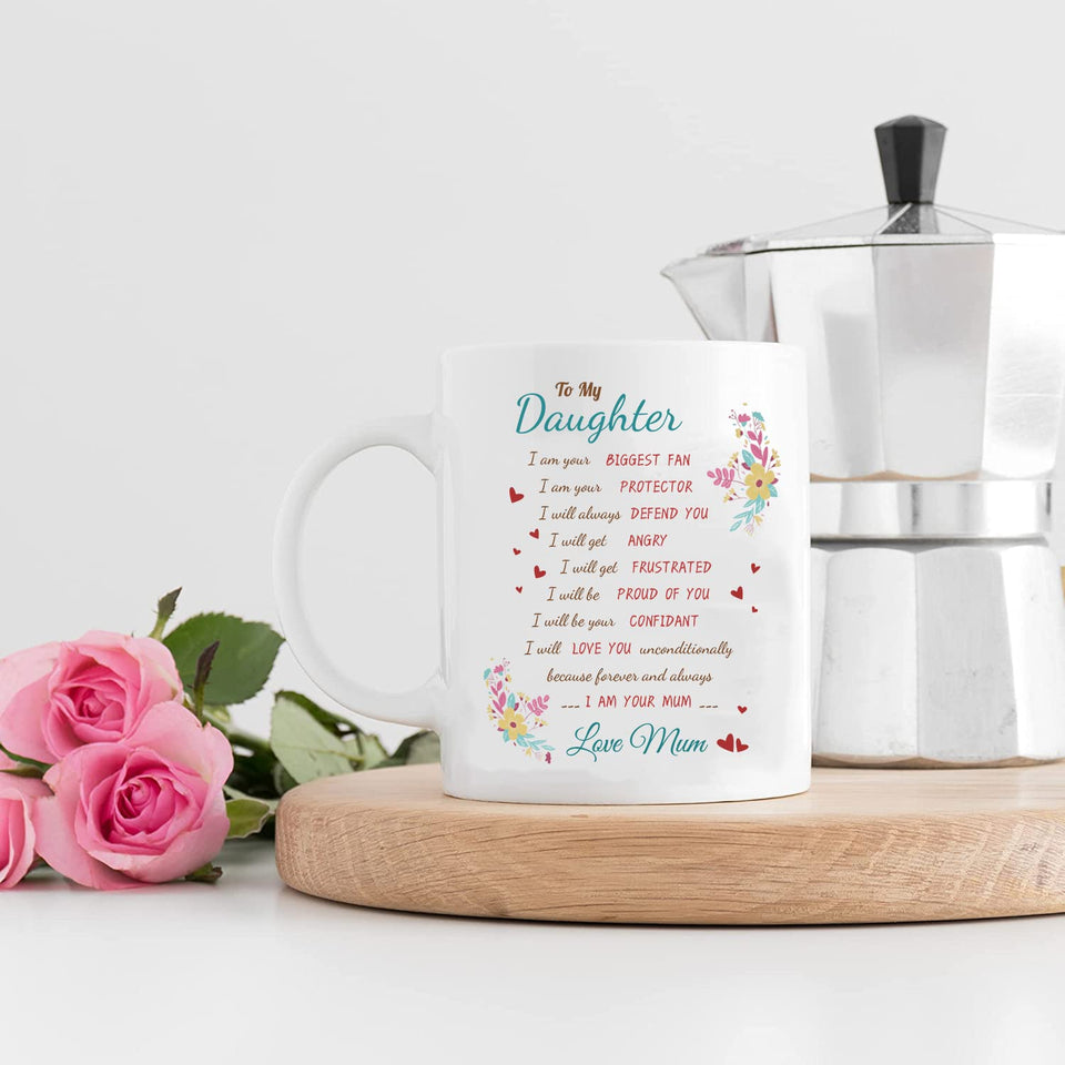 Daughter Gifts from Mum Daughter Birthday Gifts - Graduation Christmas Gifts for Daughter, 350ml Ceramic Coffee Mug Special Daughter Gifts for Girls