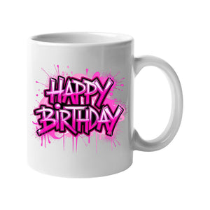 Happy Birthday Mug Colorful Design Cup Fun Printed Birthday Present Funny Ceremic Mug Gift for Couple Party Friend Boss Kids