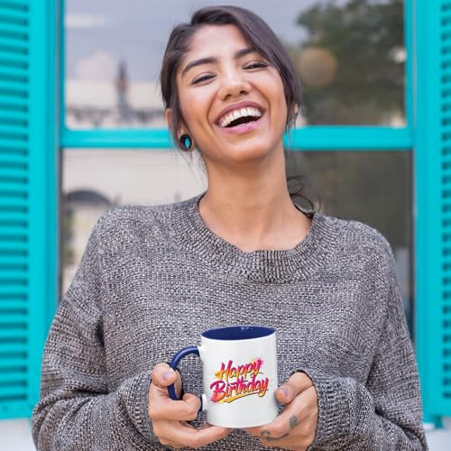 Best Happy Birthday Colour Mug – Funny Colorful Print Gift for Husband, Wife, Dad, Mum, or Partner