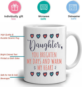 Daughter Gifts from Mum Daughter Birthday Gifts - Graduation Christmas Gifts for Daughter, 350ml Ceramic Coffee Mug Special Daughter Gifts for Girls