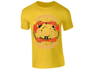 Classic Biker Vintage Biker Mens T-Shirt Motorcycle Rider Tee New York Style Freedom Graphic Shirt Born to Ride Classic Design