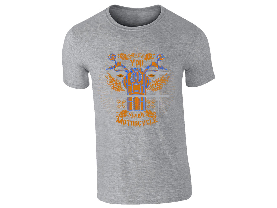 We Keep You Riding Motorcycle Mens T-Shirt – Biker Style Graphic Tee