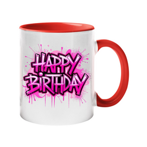 Happy Birthday Colour Mug – Vibrant Ceramic Cup with Color Handle, a Fun Gift for Couples, Family, and Friends.