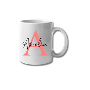 Personalised Initial Name Mug – Custom Tea/Coffee Gift