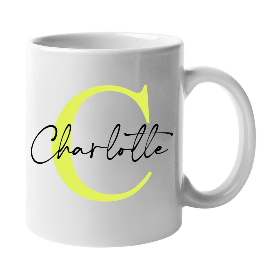 Personalised Initial Name Mug – Custom Tea/Coffee Gift