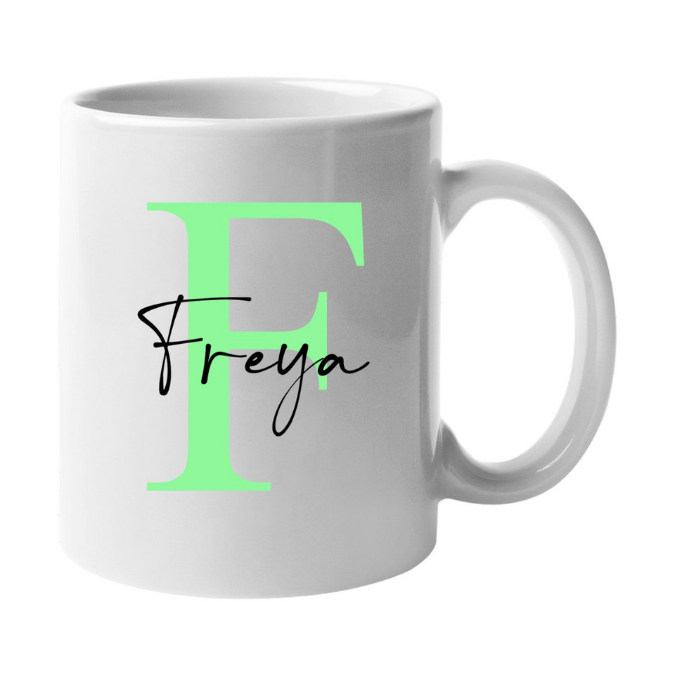 Personalised Initial Name Mug – Custom Tea/Coffee Gift