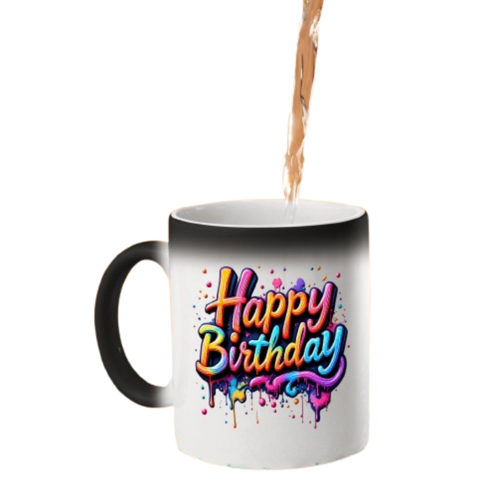 Best 2025 Happy Birthday Magic Mug – Heat Reveal Color Changing Gift