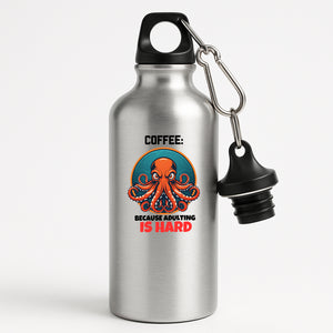 Funny Octopus Water Bottle - 400ml Reusable White Aluminium  Bottle
