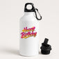 White water bottle with 'Happy Birthday' text on a white background