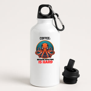 Funny Octopus Water Bottle - 400ml Reusable White Aluminium  Bottle