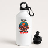 Funny Octopus Water Bottle - 400ml Reusable White Aluminium  Bottle