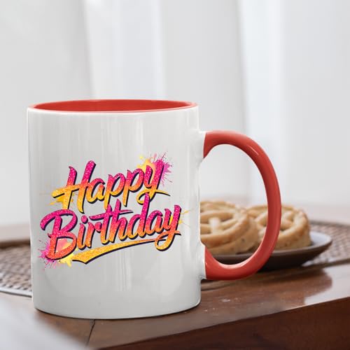 Best Happy Birthday Colour Mug – Funny Colorful Print Gift for Husband, Wife, Dad, Mum, or Partner