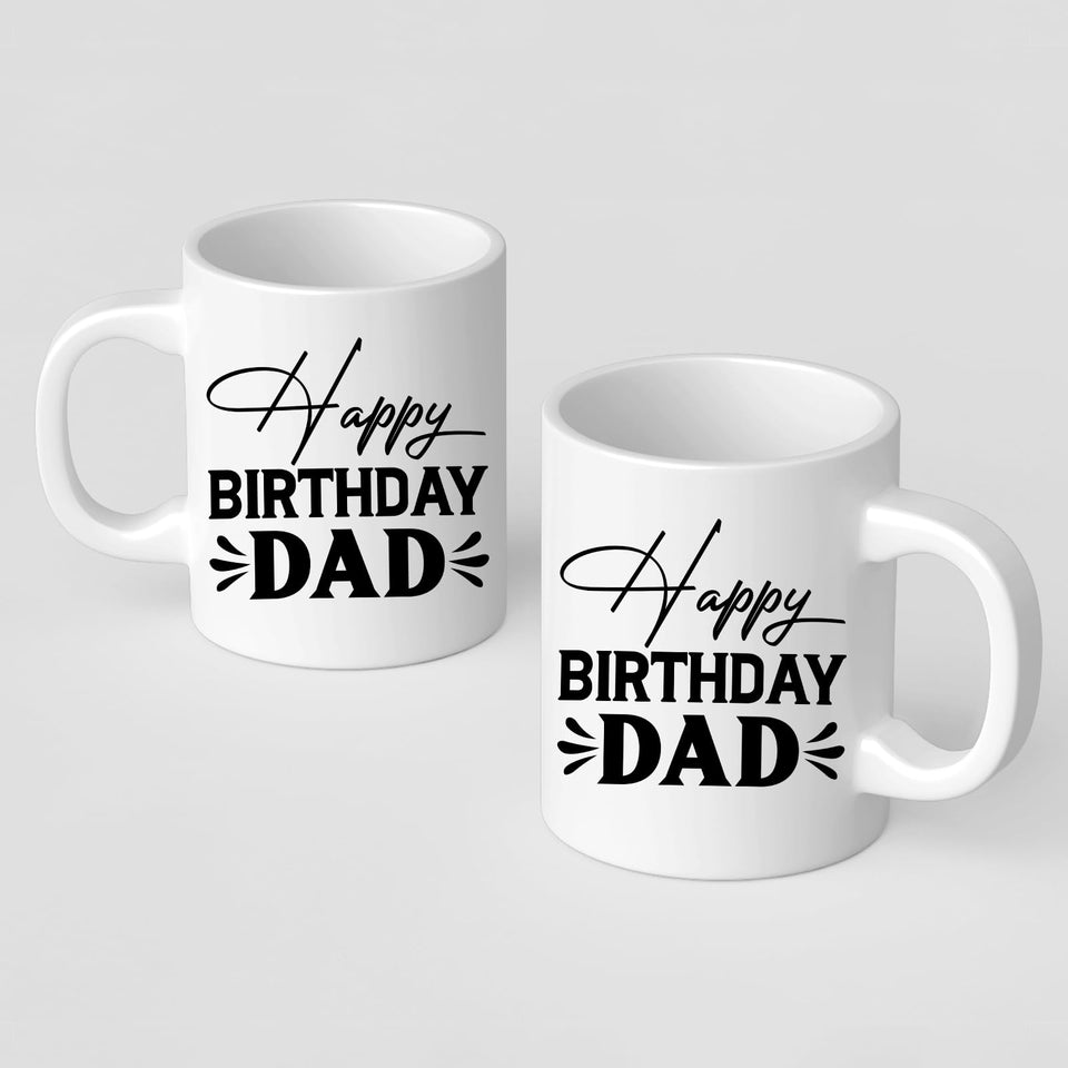 Happy Birthday Dad Mug Funny Coffee Cup Gift for Father from Son Daughter Ceramic Tea Mug for Daddys Birthday Celebration Gift Idea for Him from Kids Dad Present Mug